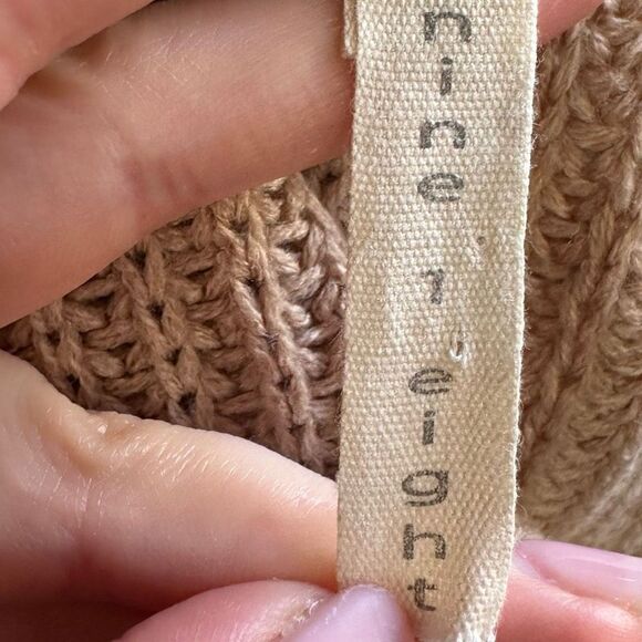 Nine 1 Eight Open Front Knit Sweater Cardigan Tan - Picture 13 of 15